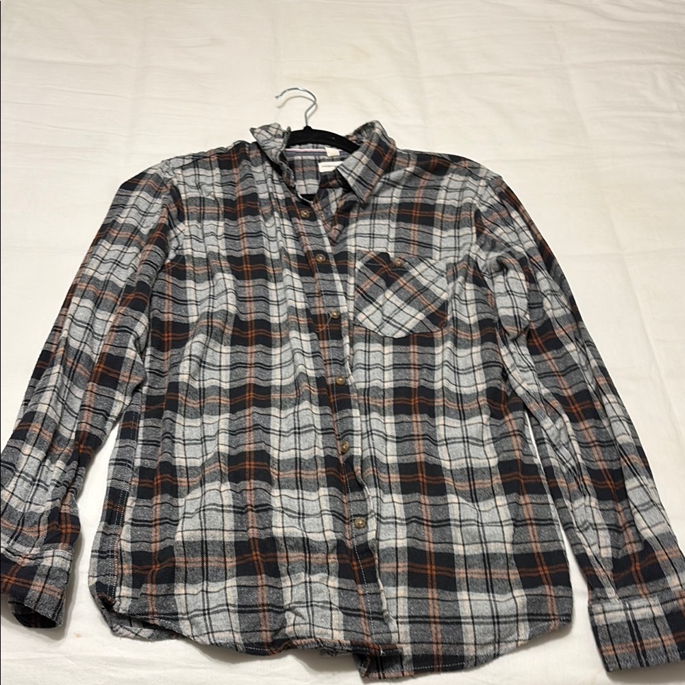 Plaid Shirt - Black, Gray, and Orange